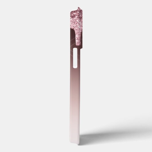 Elegante Roze Glitter Monogram Case-Mate iPhone Case (Achterkant / Rechts)