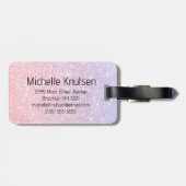 Elegante roze glitter Reiswereld - Kaart Bagagelabel (Achterkant horizontaal)