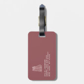 Elegante Roze Glitter Schattigee Kat Monogrammed N Bagagelabel (Achterkant verticaal)