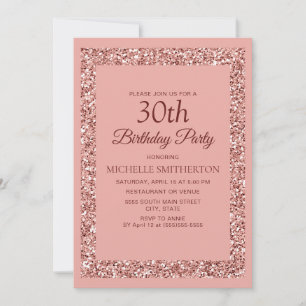 Elegante Roze Glitter Schitterende Vrouwen 30e Ver Kaart