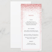 Elegante roze glitter speciale gelegenheid menu (Voorkant / Achterkant)