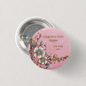 Elegante Roze Glitter Trouwachtergrond Ronde Button 3,2 Cm (Voorkant /achterkant)