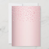 Elegante Roze Glitter Trouwreceptie  Kaart (Achterkant)