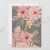 Elegante roze Golden Sage Flowers verlaat Afstuder Kaart (Achterkant)