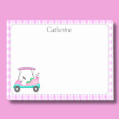 Elegante roze golfkar naam post-it® notes