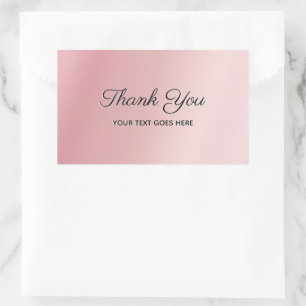 Elegante Roze Goud Aangepaste Tekst Dank Je Luxe Rechthoekige Sticker