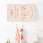 Elegante Roze Goud Afgestudeerde van de Klas van 2 Spandoek (Insitu)
