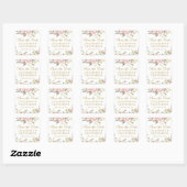 Elegante Roze Goud Bloemige Save the Date Vierkante Sticker (Vel)