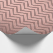 Elegante Roze Goud Chic Faux Metallic Chevron Cadeaupapier (Hoek)