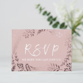 Elegante Roze Goud en Roze Song Aanvraag RSVP Kaart (Staand voorkant)