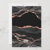 Elegante Roze Goud Folie Agate Huwelijk Kaart (Achterkant)