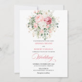 Elegante Roze Goud Glitter Bruiloft Uitnodiging (Voorkant)