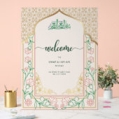 Elegante Roze & Goud Islamitische bruiloft Welkom Acryl Bord (Huwelijk)