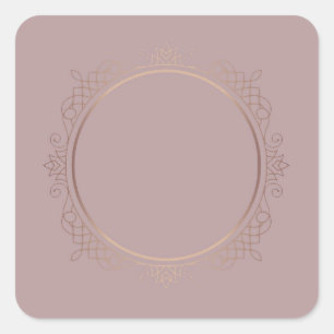 Elegante Roze Goud Lege Sjabloon Voeg Uw Tekst Toe Vierkante Sticker