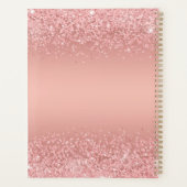 Elegante Roze Goud Luxe Glans Monogram Planner (Achterkant)