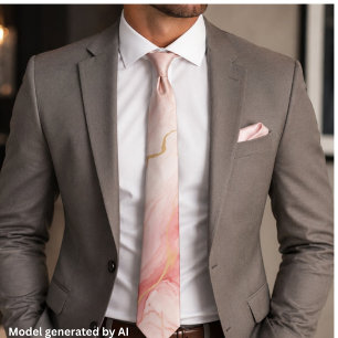 Elegante Roze Goud Marmer Stropdas