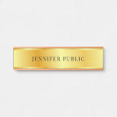 Elegante Roze Goud Moderne Nepgoud Sjabloon Deurbordje (Voorkant)