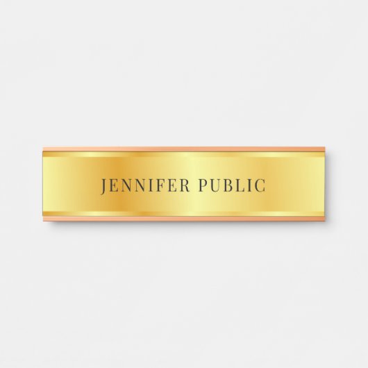 Elegante Roze Goud Moderne Nepgoud Sjabloon Deurbordje (Voorkant)