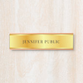 Elegante Roze Goud Moderne Nepgoud Sjabloon Deurbordje (Voorkant)