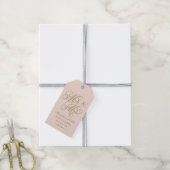Elegante Roze Goud Mr en Mrs Script Bruiloftsgesch Cadeaulabel (Met Touw)