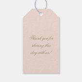 Elegante Roze Goud Mr en Mrs Script Bruiloftsgesch Cadeaulabel (Achterkant)