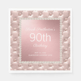 Elegante Roze Goud Roze Geplooide Parels 90ste Ver Servet
