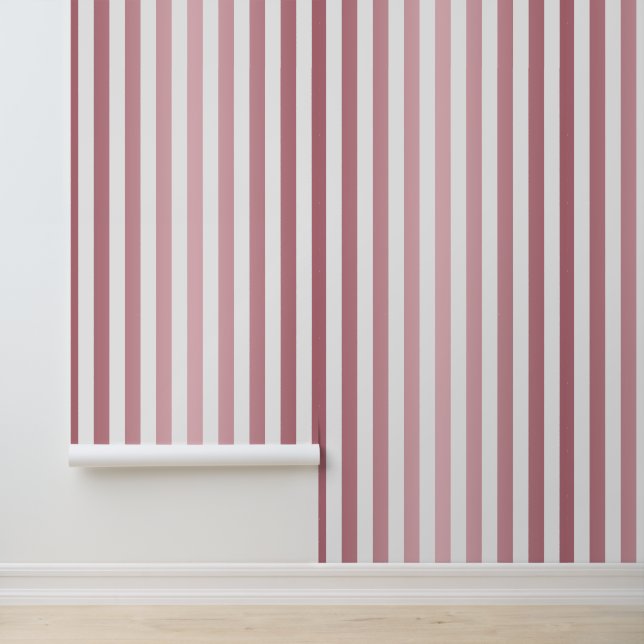 Elegante Roze Goud Roze Gestreepte Behang (Applicatie)