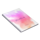 Elegante Roze Goud Waterverf Script Abstract Notitieboek (Rechterzijde)