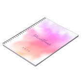 Elegante Roze Goud Waterverf Script Abstract Notitieboek (Linkerzijde)