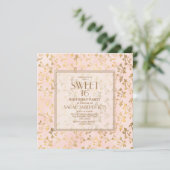 Elegante Roze Goud Zoete 16 Kaart (Staand voorkant)