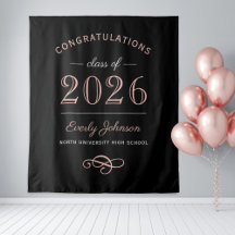 Elegante Roze Gouden Achtergrond voor Klas van 202
