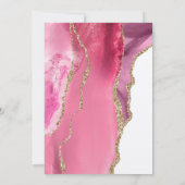 Elegante roze gouden agaat bruiloft uitnodiging (Achterkant)