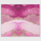 Elegante roze gouden agaat steen bruiloft cadeaupapier (Vlak)