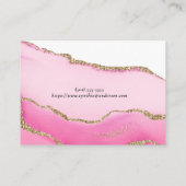 Elegante Roze & Gouden Agaat Steen Bruiloft Recept Informatiekaartje (Achterkant)