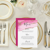 Elegante Roze & Gouden Agaat Steen Bruiloft Recept Menu