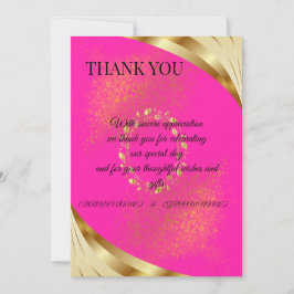 Elegante Roze & Gouden Bedankkaart