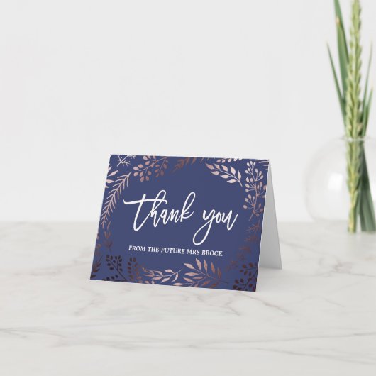 Elegante Roze Gouden Bedankt Van Mevrouw Uit de To (Voorkant)