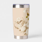 Elegante roze gouden beige monogram geïsoleerde drinkbeker (Voorkant)