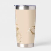 Elegante roze gouden beige monogram geïsoleerde drinkbeker (Rechts)