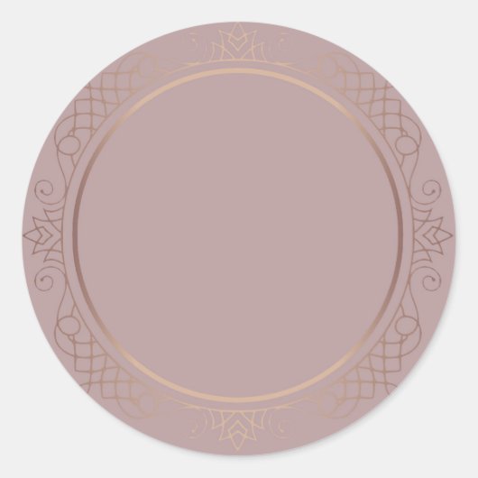 Elegante Roze Gouden Blanco Sjabloon Trendy Modern Ronde Sticker (Voorkant)