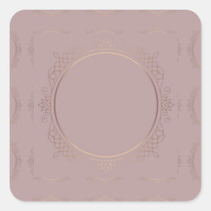 Elegante Roze Gouden Blanco Sjabloon Voeg Uw Tekst Vierkante Sticker