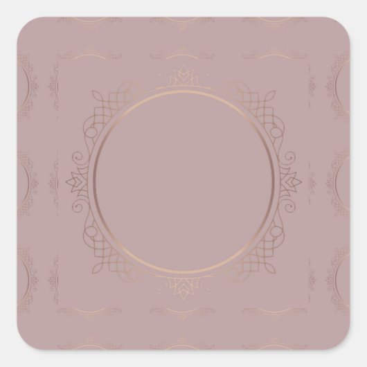 Elegante Roze Gouden Blanco Sjabloon Voeg Uw Tekst Vierkante Sticker (Voorkant)
