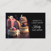 Elegante Roze Gouden Bloem Cake Banketbakkerij Visitekaartje (Voorkant)