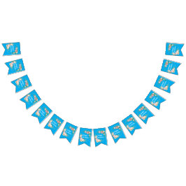 Elegante Roze & Gouden Bloem Krans Bunting Banner