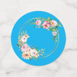 Elegante Roze & Gouden Bloem Krans Tafel Confetti