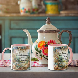 Elegante Roze Gouden Bloem Romeinen Schriftkunst Mok