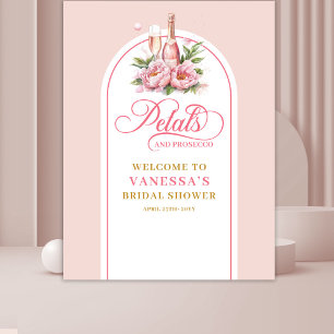 Elegante roze gouden bloemblaadjes en prosecco muu wandkleed