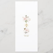 Elegante roze gouden bloemen marmeren doop menu (Achterkant)