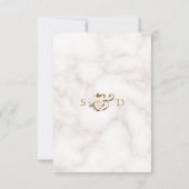 Elegante Roze Gouden Bloemen Monogram Bruiloft RSVP Kaartje (Achterkant)