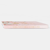 Elegante roze & gouden bloemen Quinceañera Gastenboek (Rug)